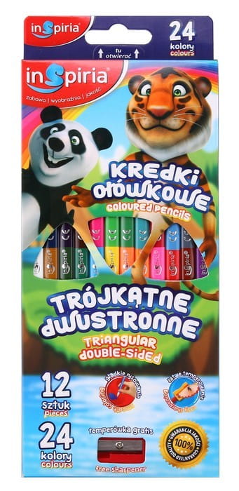 Kredki  trójkątne dwustronne (12) 24kol 3927 Inspiria Schemat